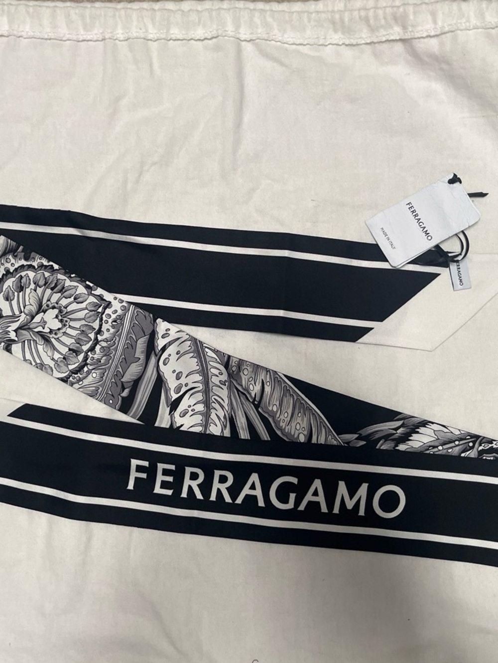 Salvatore Salvatore Ferragamo Men's Black and White Pants - Classic Logo Design